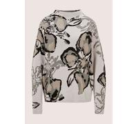 Langarmshirt MADELEINE "Sweatshirt Langarm Pullover mit floralem Muster", Damen, Gr. 40, grau (silbergrau, multicolor), Obermaterial: 95% Baumwolle CO. 5% Elasthan EL., Shirts Langarmshirt (34932067-4