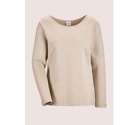 Langarmshirt MADELEINE "Sweatshirt Sweatshirt mit Struktur", Damen, Gr. 36, beige (cappuccino), Obermaterial: 70% Baumwolle CO. 30% Polyester PES., Shirts Langarmshirt (42577555-36) cappuccino