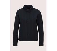 Langarmshirt MADELEINE "Sweatshirt Sweatshirt mit Zopfstruktur", Damen, Gr. 44, blau (marine), Obermaterial: 83% Polyester PES. 14% Viskose CV. 3% Elasthan EL., Shirts Langarmshirt (24341165-44) marin