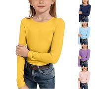Langarmshirt Mädchen Halber Rollkragenpullover Rüschen Strickshirt Einfarbig Oberteile Kinder Basic Shirts Slim Fit Unterhemd Langarm-Top Jungen Einfarbig Rüschen Schule Langarm (Navy, 13-14 Years)