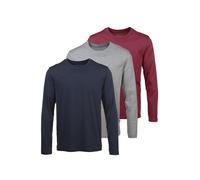 Langarmshirt MAN'S WORLD "neue Farbe ", Herren, Gr. 52/54 (L), bunt (rot, marine, grau, meliert), Single Jersey, Obermaterial: 100% Baumwolle, unifarben, Basic, regular fit, Rundhals, normaler Saum, S