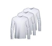 Langarmshirt MAN'S WORLD "neue Farbe ", Herren, Gr. 52/54 (L), weiß (3xweiß), Single Jersey, Obermaterial: 100% Baumwolle, unifarben, Basic, regular fit, Rundhals, normaler Saum, Shirts Langarmshirt,