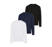 Langarmshirt MAN'S WORLD "neue Farbe ", Herren, Gr. 52/54 (L), weiß, marine, schwarz, Single Jersey, Obermaterial: 100% Baumwolle, unifarben, Basic, regular fit, Rundhals, normaler Saum, Shirts Langar