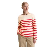 Langarmshirt MARC O'POLO "aus garngefärbtem Heavy-Slub-Jersey", Damen, Gr. L, medium rot, Obermaterial: 100% Baumwolle, gestreift, Basic, relaxed fit, Rundhals, normaler Saum, Shirts Langarmshirt (681