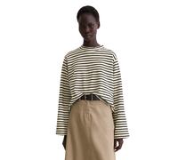 Langarmshirt MARC O'POLO "aus garngefärbtem Heavy-Slub-Jersey", Damen, Gr. XS, dunkelblau, Obermaterial: 100% Baumwolle, gestreift, Basic, regular fit, normaler Saum, Shirts Langarmshirt (46923655-XS)