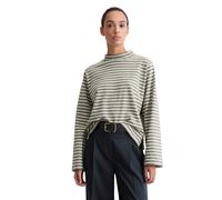 Langarmshirt MARC O'POLO "aus garngefärbtem Heavy-Slub-Jersey", Damen, Gr. XS, dunkelgrau, Obermaterial: 100% Baumwolle, gestreift, Basic, regular fit, normaler Saum, Shirts Langarmshirt (53621957-XS)