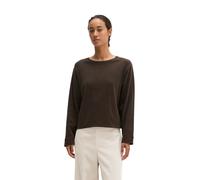Langarmshirt MARC O'POLO "aus gebrushtem Single Jersey", Damen, Gr. S, burnt coffee, Obermaterial: 96% Baumwolle, 4% Elasthan, unifarben, Basic, oversize, Rundhals, normaler Saum, Shirts Langarmshirt 
