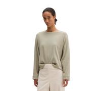 Langarmshirt MARC O'POLO "aus gebrushtem Single Jersey", Damen, Gr. XXL, smooth sage, Obermaterial: 96% Baumwolle, 4% Elasthan, unifarben, Basic, oversize, Rundhals, normaler Saum, Shirts Langarmshirt