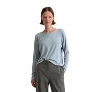 Langarmshirt MARC O'POLO "aus LENZING™ ECOVERO™", Damen, Gr. L, slate blau, Obermaterial: 94% Viskose, 6% Elasthan, unifarben, Basic, regular fit, U-Boot-Ausschnitt, normaler Saum, Shirts Langarmshirt