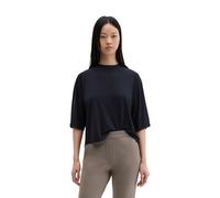 Langarmshirt MARC O'POLO "aus LENZING™ ECOVERO™", Damen, Gr. S, deep night blau, Obermaterial: 94% Viskose, 6% Elasthan, unifarben, Basic, loose fit, Shirts Langarmshirt (61986951-S) deep night blau