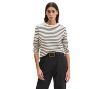 Langarmshirt MARC O'POLO "aus Light Interlock-Jersey", Damen, Gr. M, weiß, Obermaterial: 100% Baumwolle, gestreift, Basic, loose fit, Rundhals, Shirts Langarmshirt (68589504-M) weiß