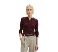 Langarmshirt MARC O'POLO "aus Lyocell-Bio-Baumwoll-Stretchjersey", Damen, Gr. XL, braun (schwarz cherry), Obermaterial: 64% Lyocell, 31% Baumwolle, 5% Elasthan, unifarben, Basic, slim fit, Rundhals, n
