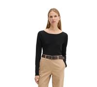 Langarmshirt MARC O'POLO "aus Organic Cotton", Damen, Gr. L, schwarz, Obermaterial: 100% Baumwolle, unifarben, Basic, regular fit, U-Boot-Ausschnitt, normaler Saum, Shirts Langarmshirt (19191048-L) sc