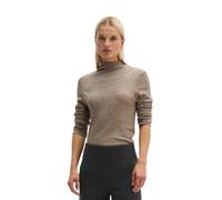 Langarmshirt MARC O'POLO "aus Organic Cotton", Damen, Gr. L, stone taupe melange, Obermaterial: 100% Baumwolle, unifarben, Basic, slim fit, normaler Saum, Shirts Langarmshirt (13409549-L) stone taupe 