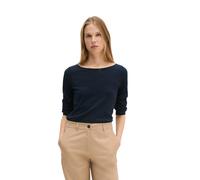 Langarmshirt MARC O'POLO "aus Organic Cotton", Damen, Gr. S, blau (maniac midnight), Obermaterial: 100% Baumwolle, unifarben, Basic, regular fit, U-Boot-Ausschnitt, normaler Saum, Shirts Langarmshirt