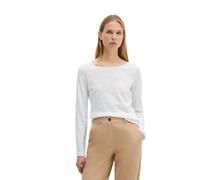 Langarmshirt MARC O'POLO "aus Organic Cotton", Damen, Gr. XXS, weiß, Obermaterial: 100% Baumwolle, unifarben, Basic, regular fit, U-Boot-Ausschnitt, normaler Saum, Shirts Langarmshirt (98063113-XXS) w