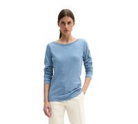 Langarmshirt MARC O'POLO "aus Organic Cotton-Qualität", Damen, Gr. L, fall sky, Obermaterial: 100% Baumwolle, unifarben, Basic, regular fit, U-Boot-Ausschnitt, normaler Saum, Shirts Langarmshirt (5086