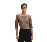 Langarmshirt MARC O'POLO "aus Organic Cotton-Qualität", Damen, Gr. M, braun (stone taupe), Obermaterial: 100% Baumwolle, unifarben, Basic, regular fit, U-Boot-Ausschnitt, normaler Saum, Shirts Langarm