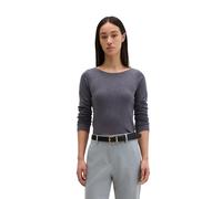 Langarmshirt MARC O'POLO "aus Organic Cotton-Qualität", Damen, Gr. M, stormy sky, Obermaterial: 100% Baumwolle, unifarben, Basic, regular fit, U-Boot-Ausschnitt, normaler Saum, Shirts Langarmshirt (55