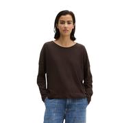 Langarmshirt MARC O'POLO "aus Organic Cotton-Qualität", Damen, Gr. S, braun (schwarz cherry), Obermaterial: 100% Baumwolle, unifarben, Basic, oversize, U-Boot-Ausschnitt, normaler Saum, Shirts Langarm
