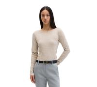 Langarmshirt MARC O'POLO "aus Organic Cotton-Qualität", Damen, Gr. S, linen beige, Obermaterial: 100% Baumwolle, unifarben, Basic, regular fit, U-Boot-Ausschnitt, normaler Saum, Shirts Langarmshirt (3