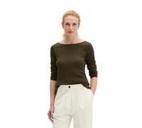 Langarmshirt MARC O'POLO "aus Organic Cotton-Qualität", Damen, Gr. XXL, mossy earth, Obermaterial: 100% Baumwolle, unifarben, Basic, regular fit, U-Boot-Ausschnitt, normaler Saum, Shirts Langarmshirt