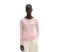 Langarmshirt MARC O'POLO "aus Organic-Cotton-Slub-Jersey", Damen, Gr. S, rosa (light pink), Obermaterial: 100% Baumwolle, gestreift, Basic, regular fit, U-Boot-Ausschnitt, normaler Saum, Shirts Langar