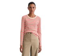 Langarmshirt MARC O'POLO "aus reiner Bio-Baumwolle", Damen, Gr. S, medium rot, Obermaterial: 100% Baumwolle, gestreift, Basic, regular fit, Rundhals, normaler Saum, Shirts Langarmshirt (29029708-S) me