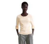 Langarmshirt MARC O'POLO "aus reiner Bio-Baumwolle", Damen, Gr. XL, raw cream, Obermaterial: 100% Baumwolle, unifarben, Basic, regular fit, Rundhals, Rippbündchen, Shirts Langarmshirt (19702360-XL) ra
