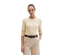 Langarmshirt MARC O'POLO "aus Rippjersey", Damen, Gr. XL, linen beige, Obermaterial: 64% Lyocell, 31% Baumwolle, 5% Elasthan, unifarben, Basic, slim fit, Rundhals, Shirts Langarmshirt (96020548-XL) li