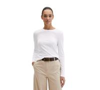 Langarmshirt MARC O'POLO "aus Rippjersey", Damen, Gr. XL, weiß, Obermaterial: 64% Lyocell, 31% Baumwolle, 5% Elasthan, unifarben, Basic, slim fit, Rundhals, Shirts Langarmshirt (61993766-XL) weiß