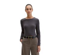 Langarmshirt MARC O'POLO "aus Rippjersey", Damen, Gr. XXL, stormy sky, Obermaterial: 64% Lyocell, 31% Baumwolle, 5% Elasthan, unifarben, Basic, slim fit, Rundhals, Shirts Langarmshirt (41415810-XXL) s