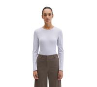 Langarmshirt MARC O'POLO "aus Rippjersey", Damen, Gr. XXL, weiß (airy blau), Obermaterial: 64% Lyocell, 31% Baumwolle, 5% Elasthan, unifarben, Basic, slim fit, Rundhals, Shirts Langarmshirt (74825939-