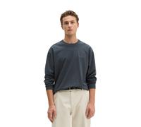 Langarmshirt MARC O'POLO "aus schwerem Bio-Baumwoll-Jersey", Herren, Gr. L, blau (peppercorn grau), Obermaterial: 100% Baumwolle, unifarben, Basic, relaxed fit, Rundhals, normaler Saum, Shirts Langarm