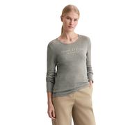 Langarmshirt MARC O'POLO "aus Slub Jersey", Damen, Gr. L, warm granite melange, Obermaterial: 100% Baumwolle, unifarben, Basic, regular fit, Rundhals, normaler Saum, Shirts Langarmshirt (91745824-L) w