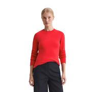 Langarmshirt MARC O'POLO "aus Slub Jersey", Damen, Gr. XL, bright rot, Obermaterial: 100% Baumwolle, unifarben, Basic, regular fit, normaler Saum, Shirts Langarmshirt (43247766-XL) bright rot
