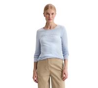 Langarmshirt MARC O'POLO "aus Slub Jersey", Damen, Gr. XXL, soft sea, Obermaterial: 100% Baumwolle, unifarben, Basic, regular fit, Rundhals, normaler Saum, Shirts Langarmshirt (26977107-XXL) soft sea