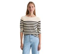 Langarmshirt MARC O'POLO "aus Slubjersey", Damen, Gr. S, dunkelblau, Obermaterial: 100% Baumwolle, gestreift, Basic, regular fit, U-Boot-Ausschnitt, normaler Saum, Shirts Langarmshirt (10723127-S) dun