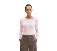 Langarmshirt MARC O'POLO "aus Slubjersey", Damen, Gr. XS, light lila, Obermaterial: 100% Baumwolle, gestreift, Basic, regular fit, U-Boot-Ausschnitt, normaler Saum, Shirts Langarmshirt (21234766-XS) l