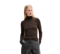 Langarmshirt MARC O'POLO "aus soft geripptem Jersey", Damen, Gr. M, stone braun melange, Obermaterial: 46% Modal, 46% Baumwolle, 8% Elasthan, unifarben, Basic, slim fit, normaler Saum, Shirts Langarms