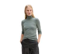 Langarmshirt MARC O'POLO "aus soft geripptem Jersey", Damen, Gr. S, foggy blau, Obermaterial: 46% Modal, 46% Baumwolle, 8% Elasthan, unifarben, Basic, slim fit, normaler Saum, Shirts Langarmshirt (947