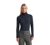 Langarmshirt MARC O'POLO "aus soft geripptem Jersey", Damen, Gr. XS, schwarz navy, Obermaterial: 46% Modal, 46% Baumwolle, 8% Elasthan, unifarben, Basic, slim fit, normaler Saum, Shirts Langarmshirt (