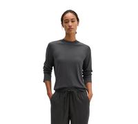 Langarmshirt MARC O'POLO "aus TENCEL™ Lyocell-Baumwolle-Mix", Damen, Gr. S, grau (broken graphite), Obermaterial: 67% Lyocell, 33% Baumwolle, unifarben, Basic, loose fit, Rundhals, normaler Saum, Shir
