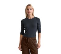 Langarmshirt MARC O'POLO "aus TENCEL™ Modal-Baumwolle-Mix", Damen, Gr. XL, schwarz navy, Obermaterial: 46% Modal, 46% Baumwolle, 8% Elasthan, unifarben, Basic, slim fit, Rundhals, Babylock, Shirts Lan