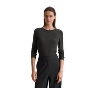 Langarmshirt MARC O'POLO "aus TENCEL™ Modal", Damen, Gr. XXL, grau (dunkelgrau melange), Obermaterial: 93% Modal, 7% Elasthan, unifarben, Basic, slim fit, Rundhals, Shirts Langarmshirt (22897031-XXL)