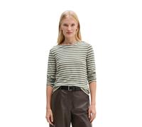 Langarmshirt MARC O'POLO "aus weichem Slub-Jersey", Damen, Gr. XS, grün (medium blau), Obermaterial: 100% Baumwolle, gestreift, Basic, regular fit, Rundhals, normaler Saum, Shirts Langarmshirt (298208