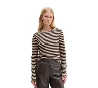 Langarmshirt MARC O'POLO "aus weichem Slub-Jersey", Damen, Gr. XXS, beige (light beige), Obermaterial: 100% Baumwolle, gestreift, Basic, regular fit, Rundhals, normaler Saum, Shirts Langarmshirt (8279