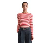 Langarmshirt MARC O'POLO, Damen, Gr. M, multi a57, Single Jersey, Obermaterial: 100% Baumwolle, U-Boot-Ausschnitt, Shirts Langarmshirt, im schönen Streifenmuster (99229338-M) multi a57