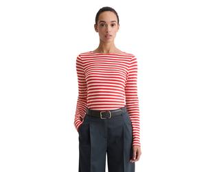 Langarmshirt MARC O'POLO, Damen, Gr. M, multi a57, Single Jersey, Obermaterial: 100% Baumwolle, U-Boot-Ausschnitt, Shirts Langarmshirt, im schönen Streifenmuster (99229338-M) multi a57