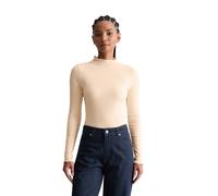 Langarmshirt MARC O'POLO DENIM "aus Bio-Baumwoll-Mix", Damen, Gr. L, light orange, Obermaterial: 96% Baumwolle, 4% Elasthan, unifarben, Basic, slim fit, Babylock, Shirts Langarmshirt (14150337-L) ligh